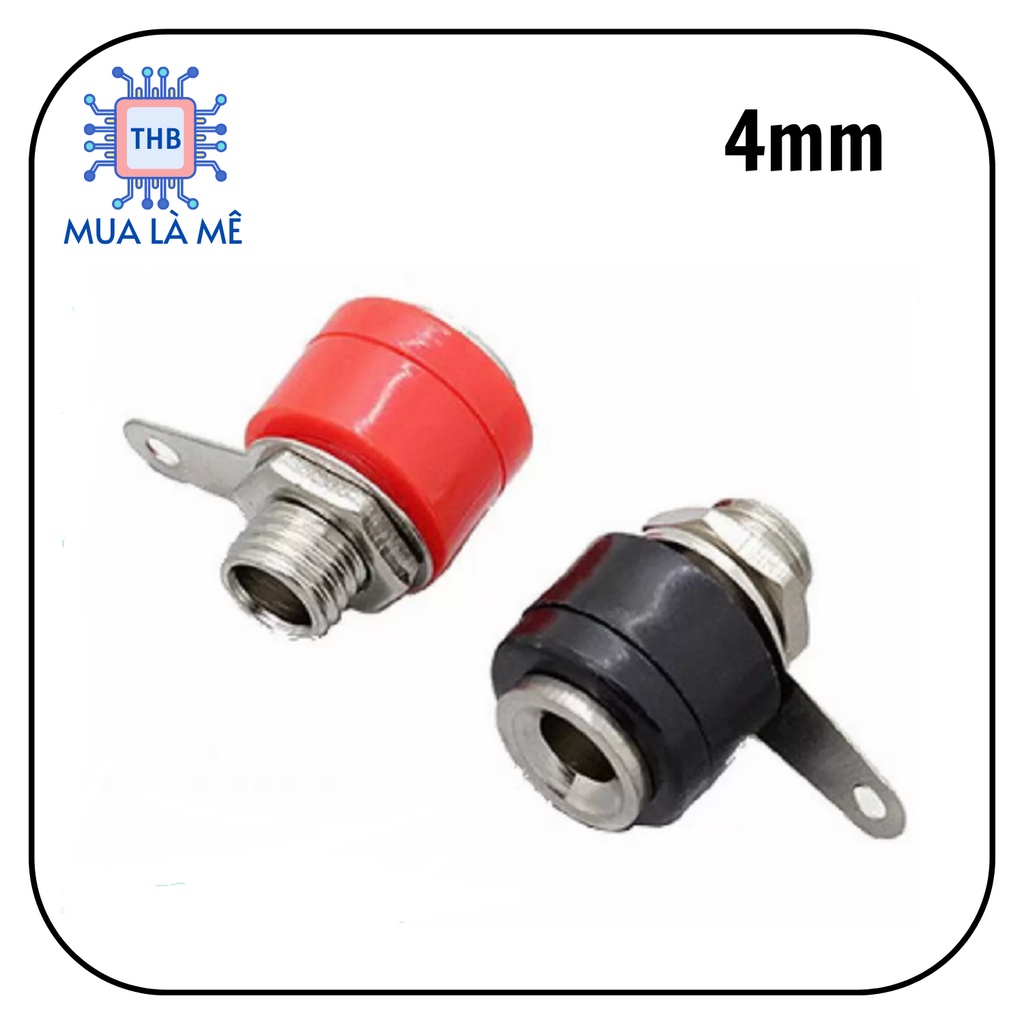 Jack bắp chuối cái 4mm, jack bắp chuối đỏ đen.