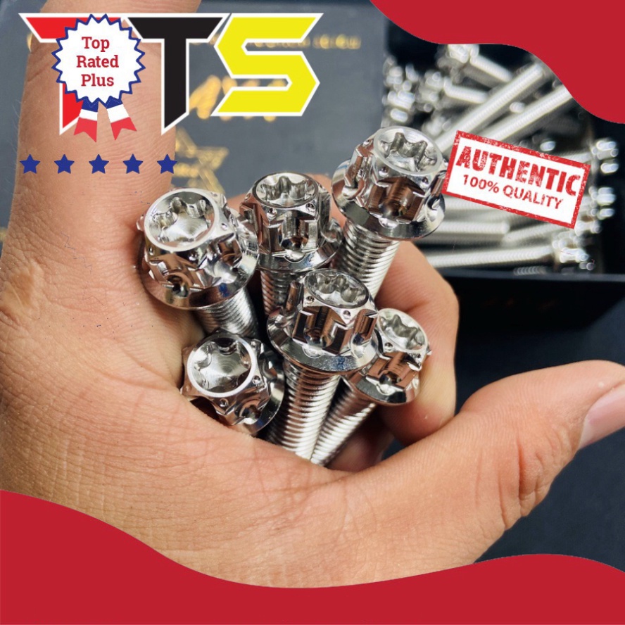 Ốc SALAYA 10LY trụ bông full size lắp chân gương, heo dầu, chân phuộc, treo pô xe số