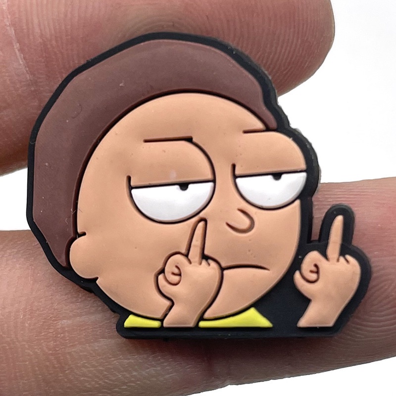 Phụ Kiện Trang Trí Khóa Giày Hình Rick Và Morty Bằng PVC