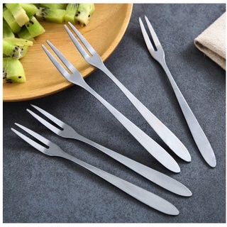 [INOX] Vĩ 10 Nĩa 2 chia bằng inox ăn ốc,hoa quả, trái cây, rau câu, ,... bền đẹp sáng bóng giá rẻ - Dĩa/ Nĩa inox 2 chia