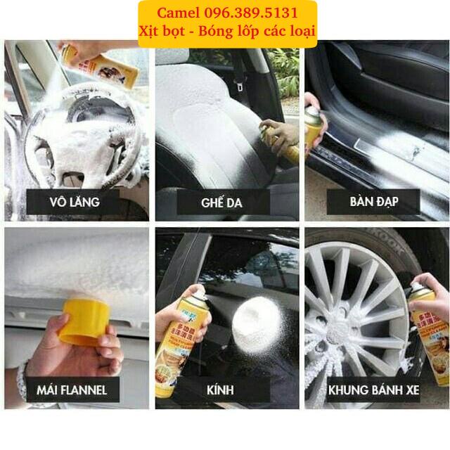 Chai Xịt Bọt Đa Năng Vệ Sinh Ghế Da Nội Thất Ô Tô, Nội Thất Gia Đình Foam Cleaner Màu Vàng Camel