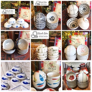 Set 10 bát cơm bát tràng - vẽ tay