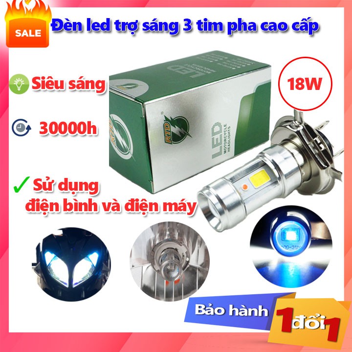 [Top sale] - Đèn pha led 3 chân cho xe máy Winer, Exciter