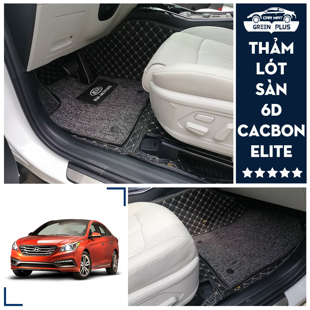 Thảm lót sàn ô tô 5D,6D cao cấp Cacbon Elite Hyundai Sonata 2010-2015