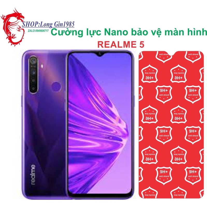 Realme 5 Cường lực Nano chống va đập chống trầy xước tốt