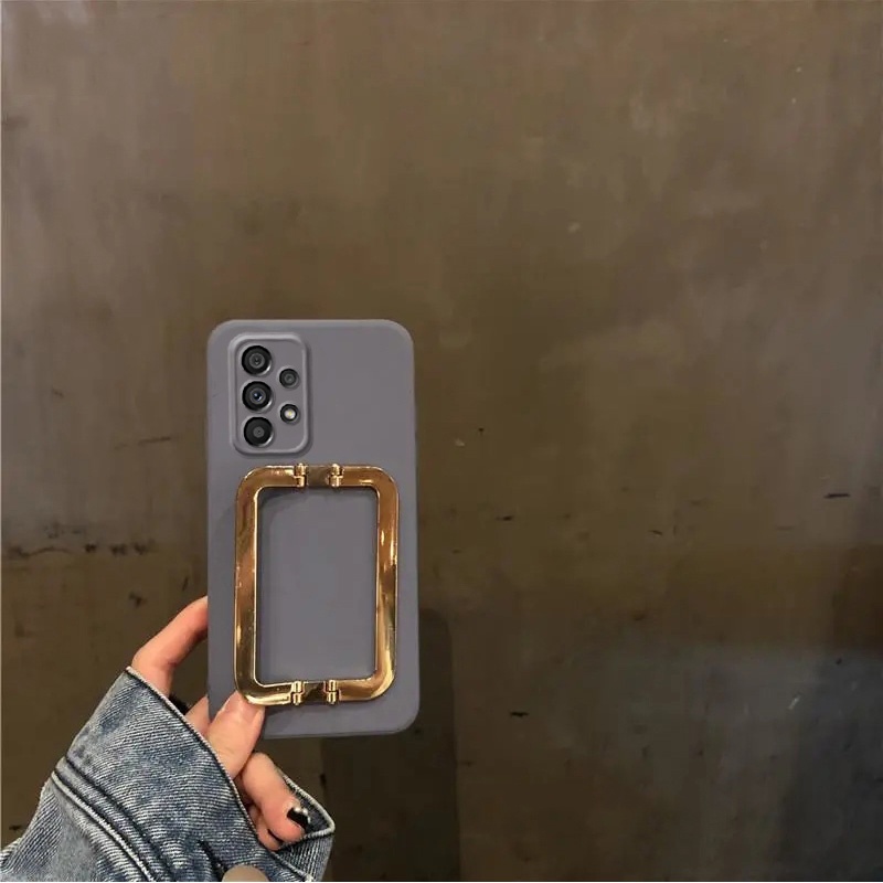 Ốp Điện Thoại tpu Silicon Mềm Màu Trơn Có Giá Đỡ Kim Loại Cho samsung galaxy a53 a73 a13 a23 a33 m33 m23 4g 5g galaxya53