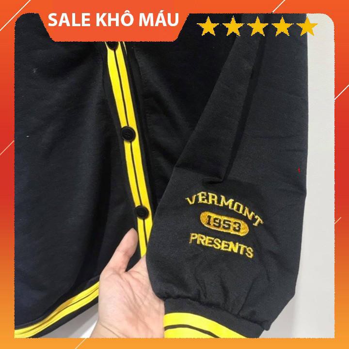 [VIDEO SP] Áo khoác len mỏng unisex- Áo khoác CARDIGAN VERMONT ĐEN THÊU TAY cho cả nam và nữ  TẶNG SET 5 CHUN BUỘC TÓC | BigBuy360 - bigbuy360.vn