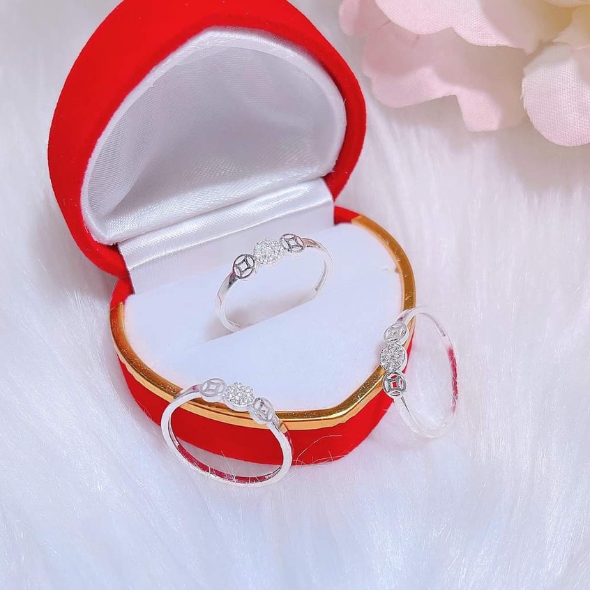 Nhẫn bạc Nhẫn kim tiền nhỏ Van jewelry V10147 thiết kế đơn giản