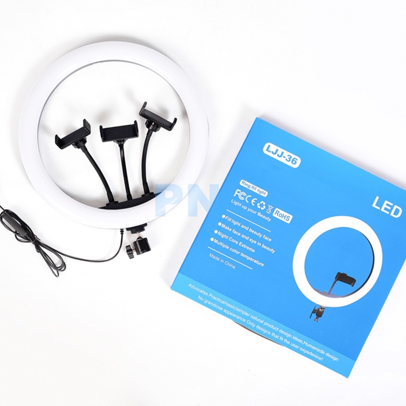 Đèn livestream 36cm đi kèm Chân đỡ đèn bằng sắt dài 2m1 nhập khẩu mới 100% xuất VAT công ty