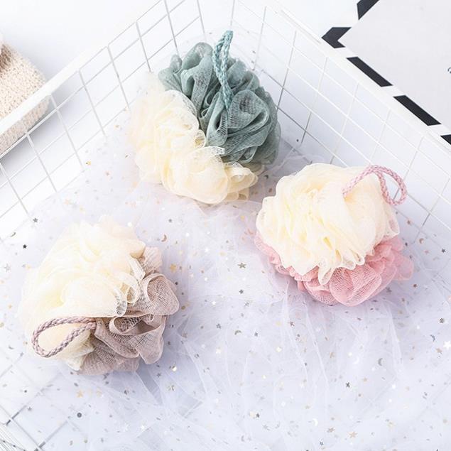 Bông Tắm Tròn Cao Cấp 2 Màu - Siêu Tạo Bọt Kì Cọ Tẩy Da Chết