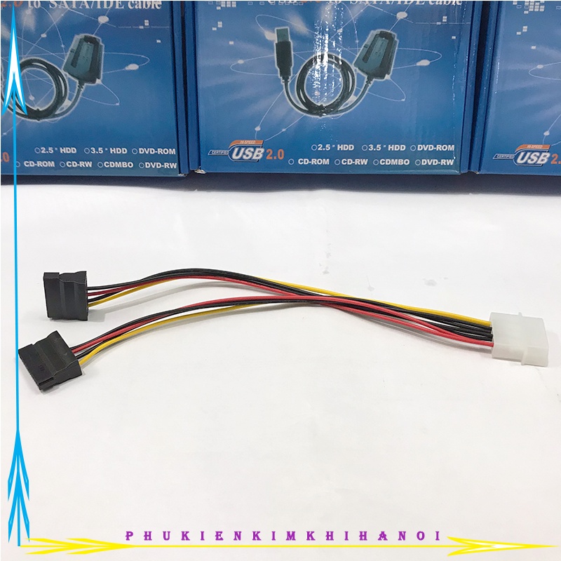 Dây chia 1 đầu ata sang 2 đầu sata cấp nguồn cho ổ cứng