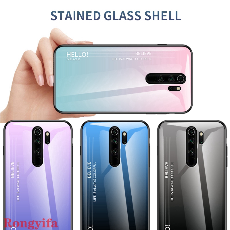 Ốp điện thoại kính cường lực màu gradient cho XIAOMI REDMI K30 5G NOTE 8 K20 PRO 8T 8A 8 7 7A 6 6A 5