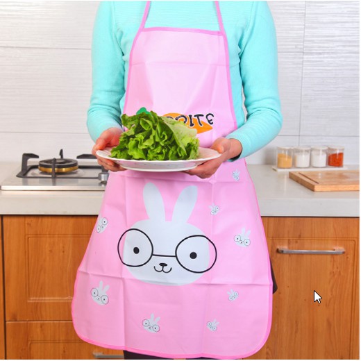 Tạp Dề Nhà Bếp Họa Tiết Hoạt Hình Dễ Thương, Chống Thấm Nước Cực Tốt