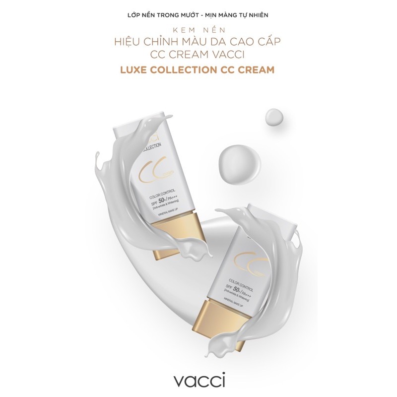 CC VACCI -KEM PHẤN NỀN THẾ HỆ MỚI CC CREAM DẠNG TUÝP - SPF50+ PA++ | BigBuy360 - bigbuy360.vn