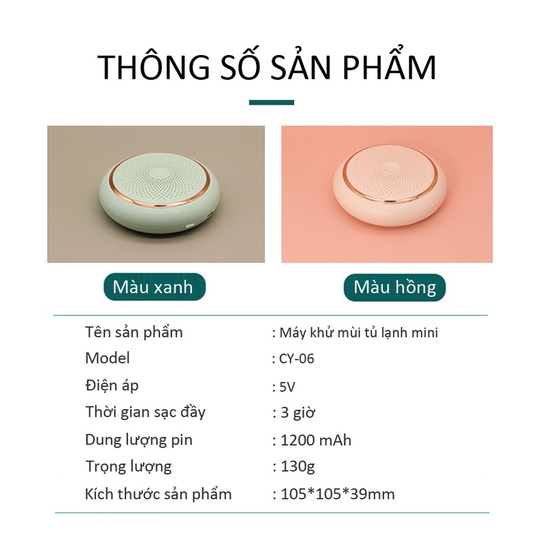 Máy khử mùi tủ lạnh công nghê ozone, khử mùi hôi nấm mốc, thanh lọc không khí