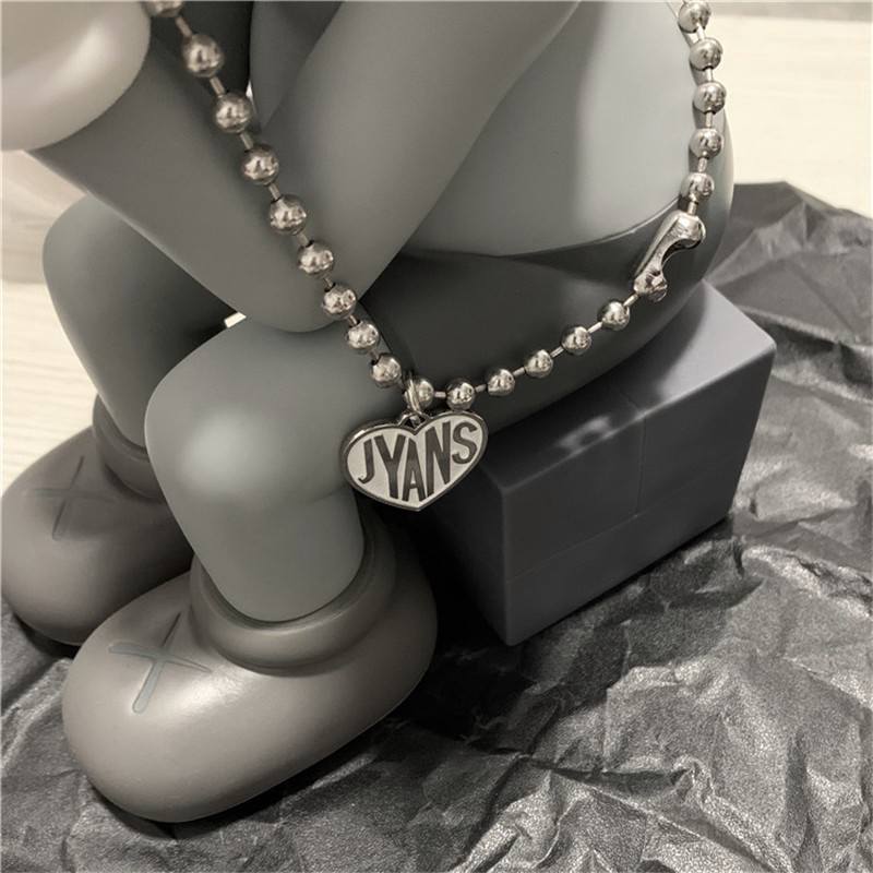 Dây chuyền phối mặt trái tim khắc chữ phong cách cổ điển cho cặp đôi