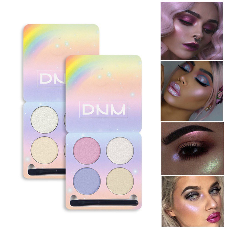 [Hàng mới về] Bảng màu phấn mắt DNM chống nước lâu phai 4 màu sắc kết hợp kèm cọ trang điểm tiện lợi | BigBuy360 - bigbuy360.vn