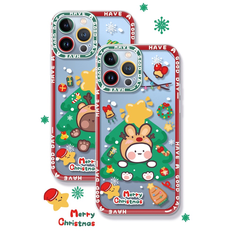 Ốp Điện Thoại TPU Dẻo In Hình Giáng Sinh Tuần Lộc IPhone11 12Pro 12Promax 12mini 11PRO Max 13 13PRO Max Xs Max XR 7 8 Plus
