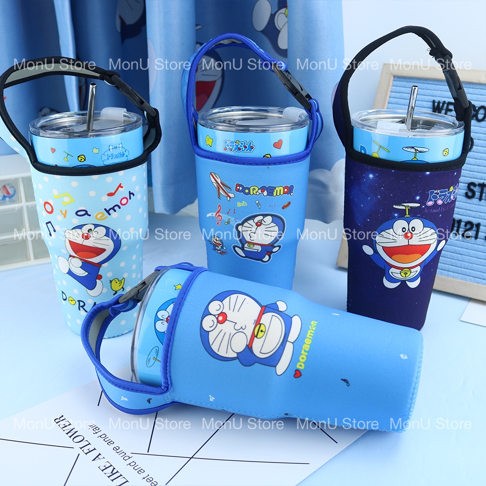 Túi đựng ly giữ nhiệt 900ml hình DORAEMON dễ thương cute | BigBuy360 - bigbuy360.vn