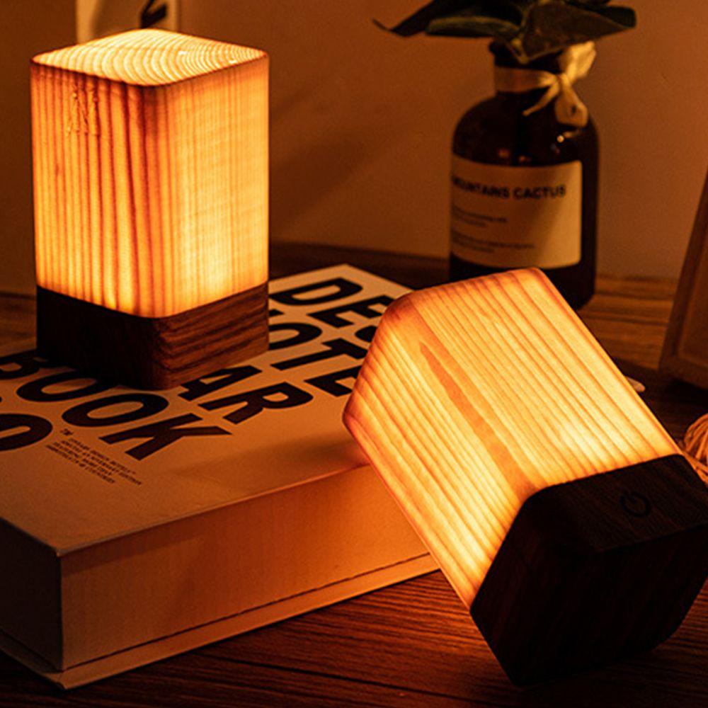 Đèn LED Ánh Sáng Trắng Vàng Bằng Gỗ