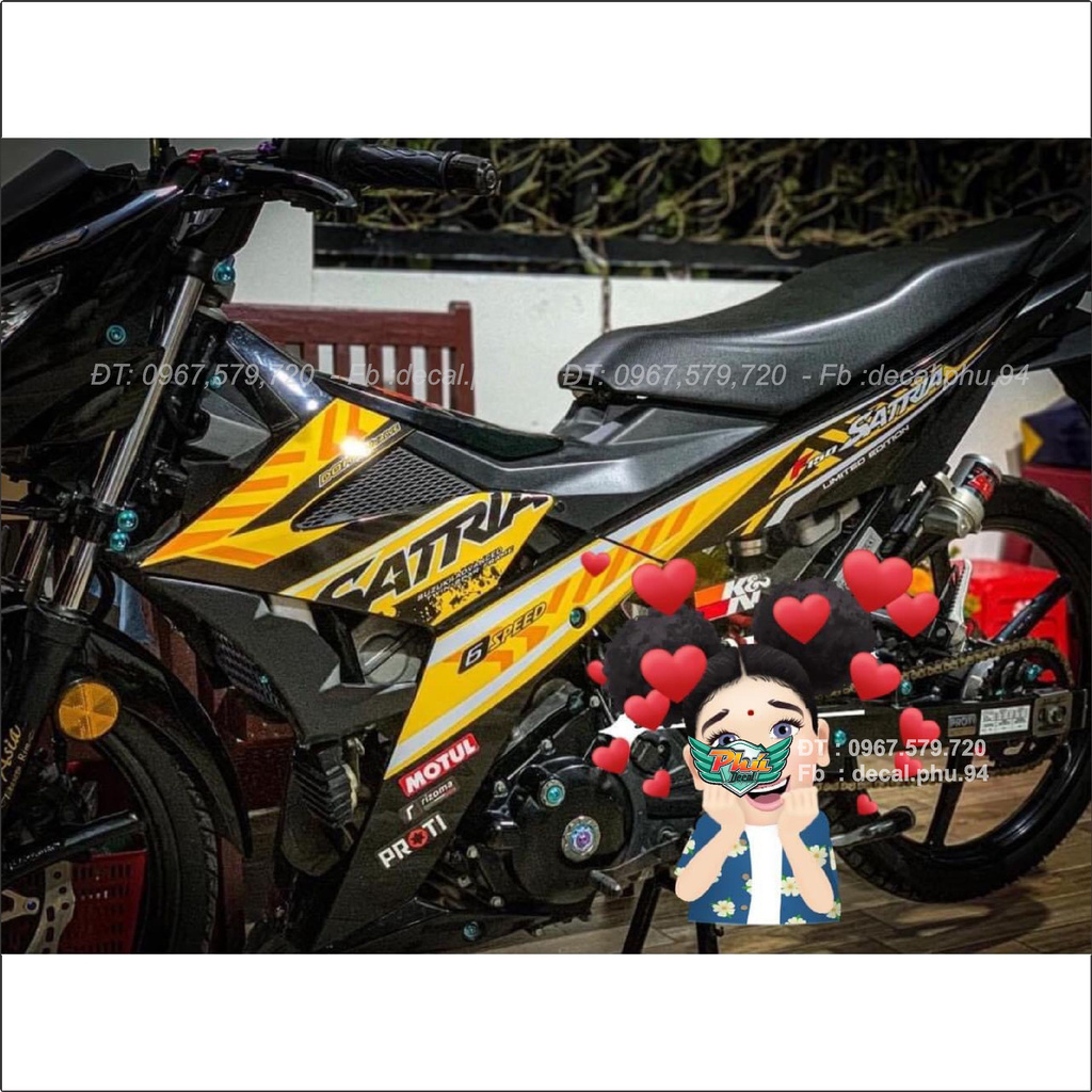 Tem Rời Satria vàng đen (J)