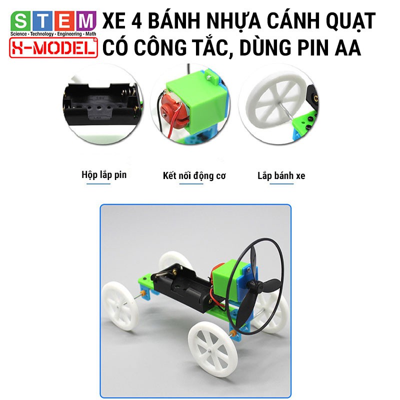 Đồ chơi sáng tạo STEM tự làm Xe ô tô đồ chơi nhựa mô tơ cánh quạt X-MODEL ST36 Đồ chơi tự làm DIY| Giáo dục STEM, STEAM