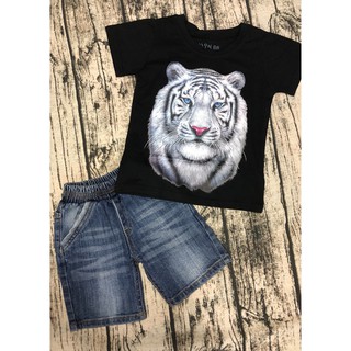 Quần short jean bé trai