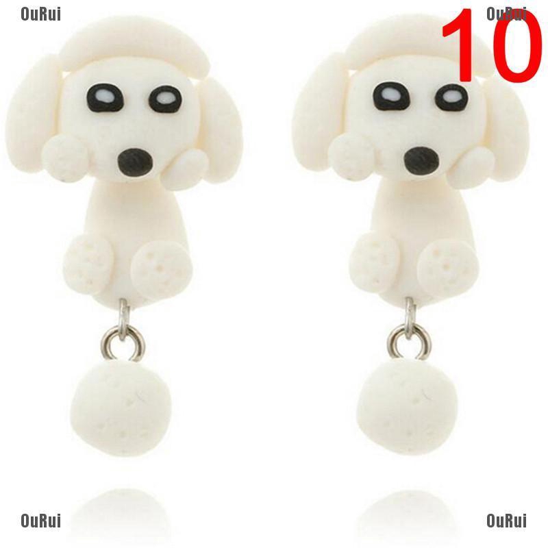 Bông Tai Hình Động Vật Đất Sét Đáng Yêu