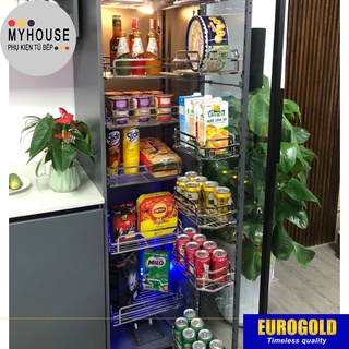 Kệ để đồ khô nan cánh mở 6 tầng, Tủ kho Eurogold, Phụ kiện tủ bếp thông minh