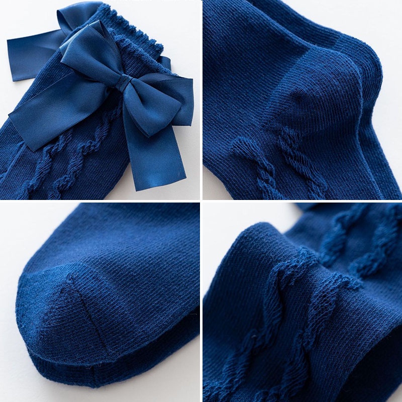 Vớ công chúa đính nơ phong cách Tây Ban Nha thời trang mùa thu mới cho bé gái