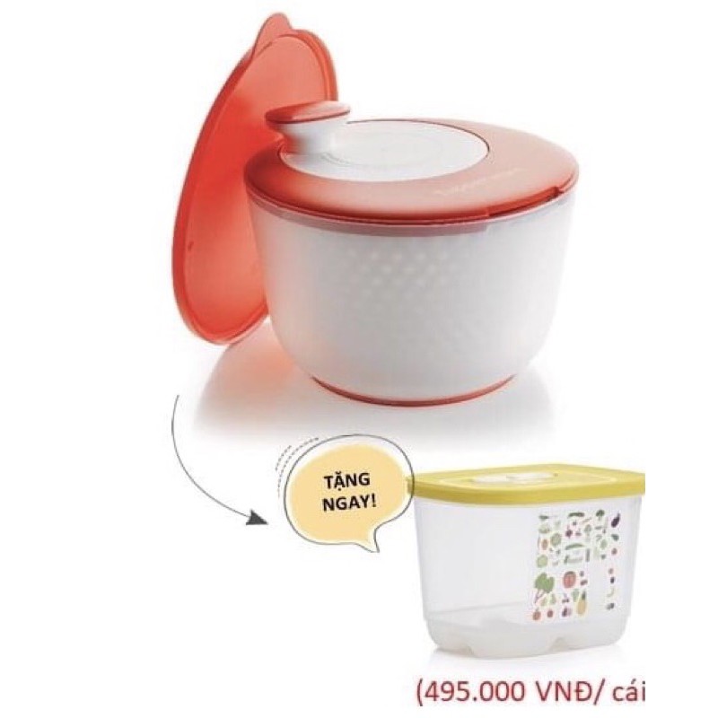 Tupperware rổ quay rau tặng kèm khuyến mại hộp Vens 1.8L