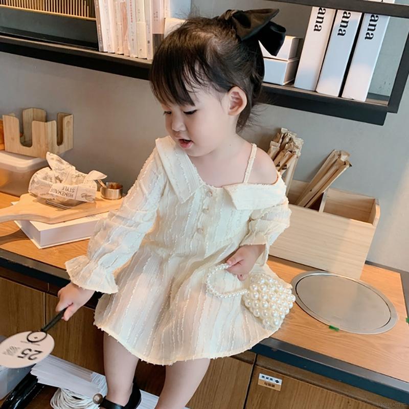 Đầm Trễ Vai Dễ Thương Xinh Xắn Cho Bé Gái