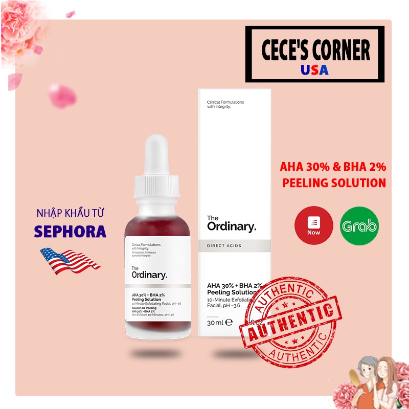 Tẩy da chết hoa học - The Ordinary AHA 30% BHA 2% Peeling Solution 30ml