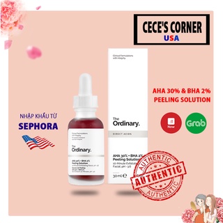 Tẩy da chết hoa học - The Ordinary AHA 30% BHA 2% Peeling Solution 30ml [ Bill SEPHORA ]