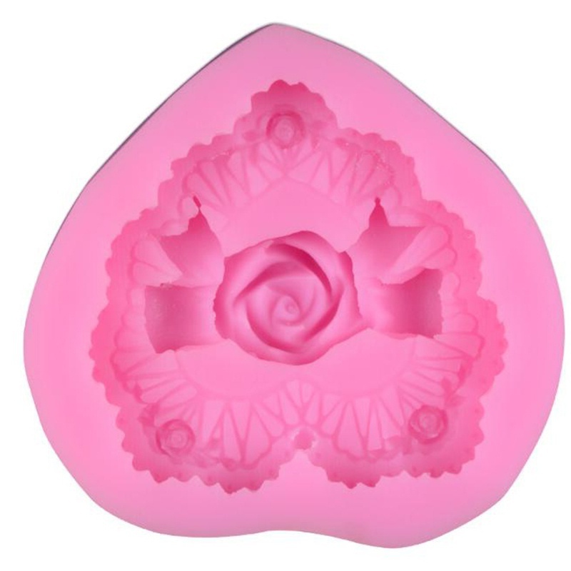 Khuôn Silicone Làm Bánh Cupcake Hình Trái Tim 3d