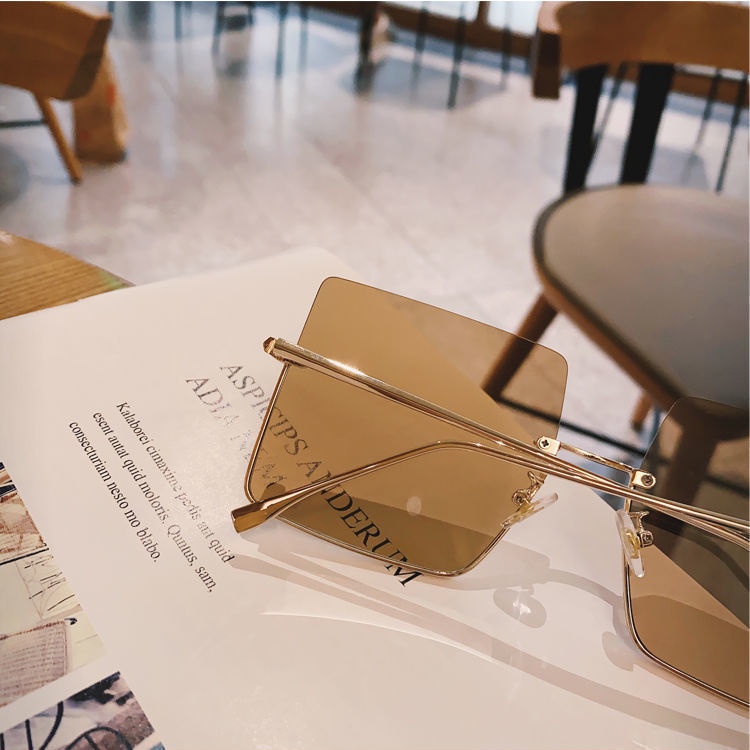 Kính Mát Gọng Vuông Kim Loại Thời Trang Cho Nam Nữ