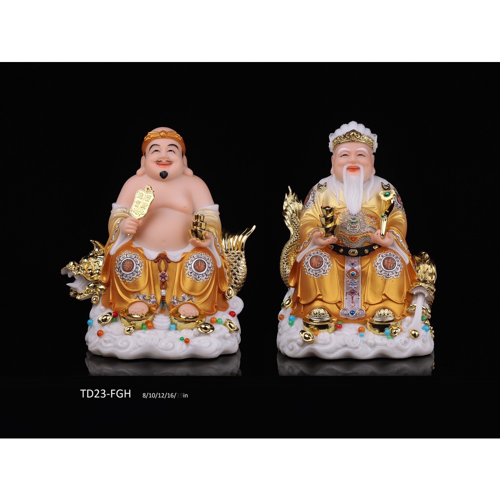 Cặp Thần Tài Thổ Địa - Tài Địa Bột Đá Đỏ 10 in - 25cm (Nhiều Mẫu)