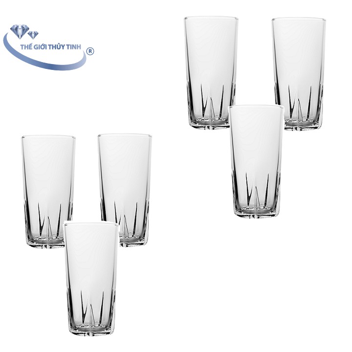 FREESHIP TOÀN QUỐC 50K - Bộ 6 Ly Cốc Thủy Tinh Uống Cà Phê 38 Khía 295ML Cẩm Đạt