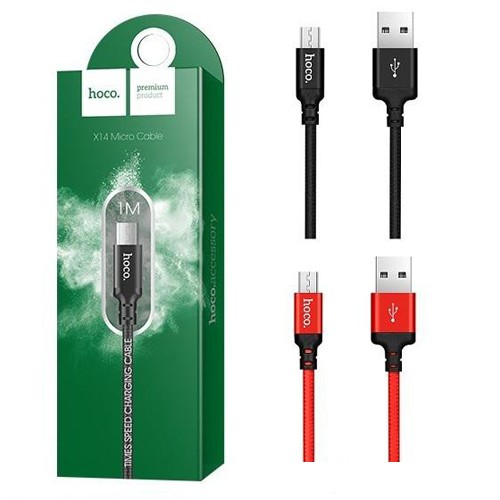 Cáp Sạc Hoco X14 Lightning, Type C, Micro Chính Hãng Sạc Nhanh 2.A Cho Iphone/Ipad, Android Dài 1M-2M