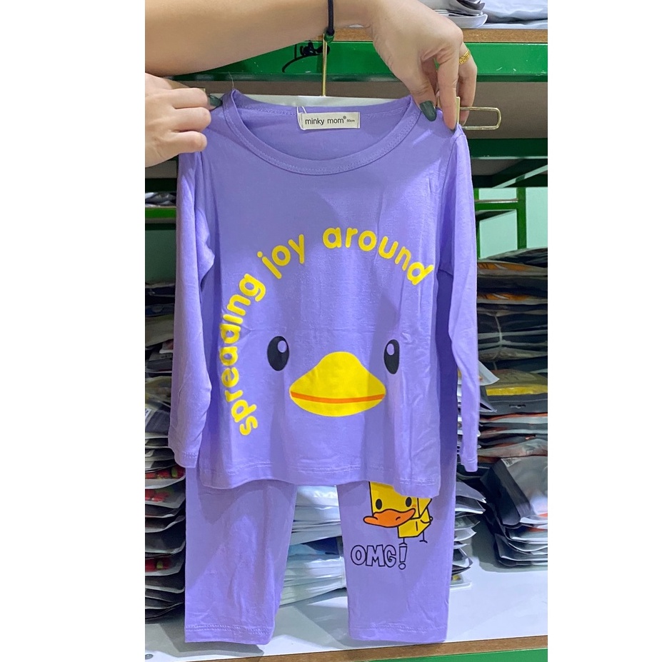 [Bé:8-27kg] Bộ Quần Áo Dài Tay Minky Mom Thun Lạnh Thoáng Mát Thiết Kế TrơnIn Hoạ Tiết Cho Trẻ 0-5 Tuổi- Mã TD-IN65