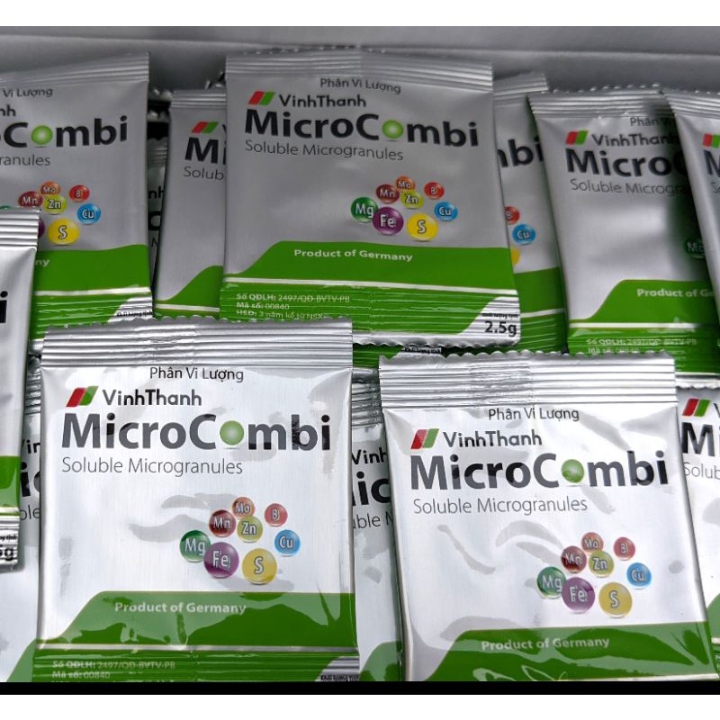 Phân bón vi lượng chống vàng lá Micro Combi, dạng bột, gói 2,5gr, cho cây trồng - Hàng chính hãng