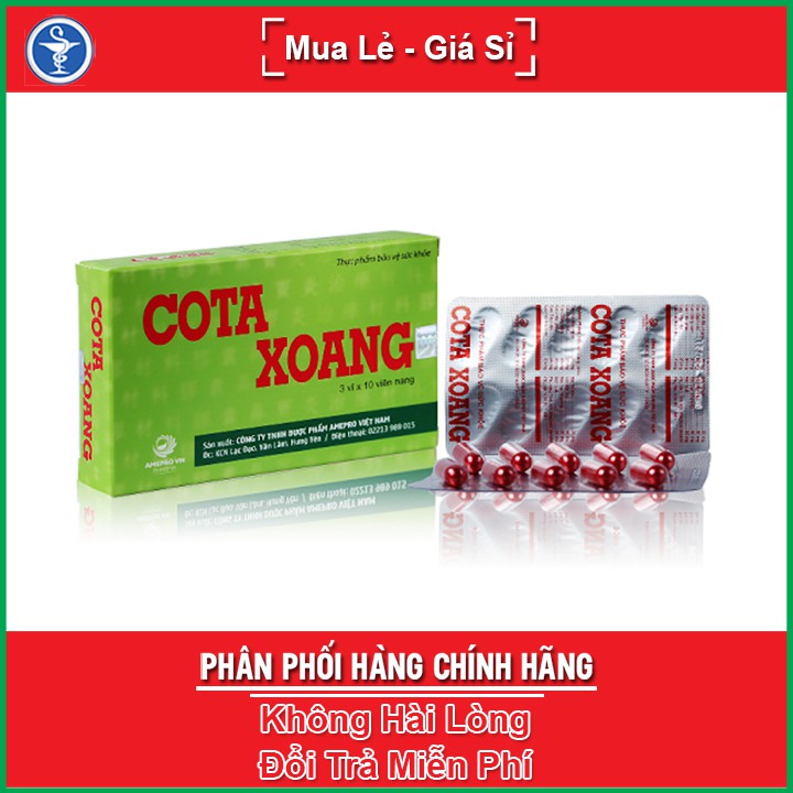 Cota Xoang - Hỗ trợ giảm triệu chứng viêm xoang, viêm mũi dị ứng hộp 30 viên