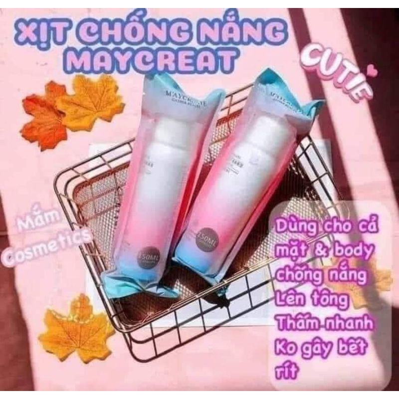 (Siêu sale)Xịt chống nắng trắng da MayCreate chính hãng hãng