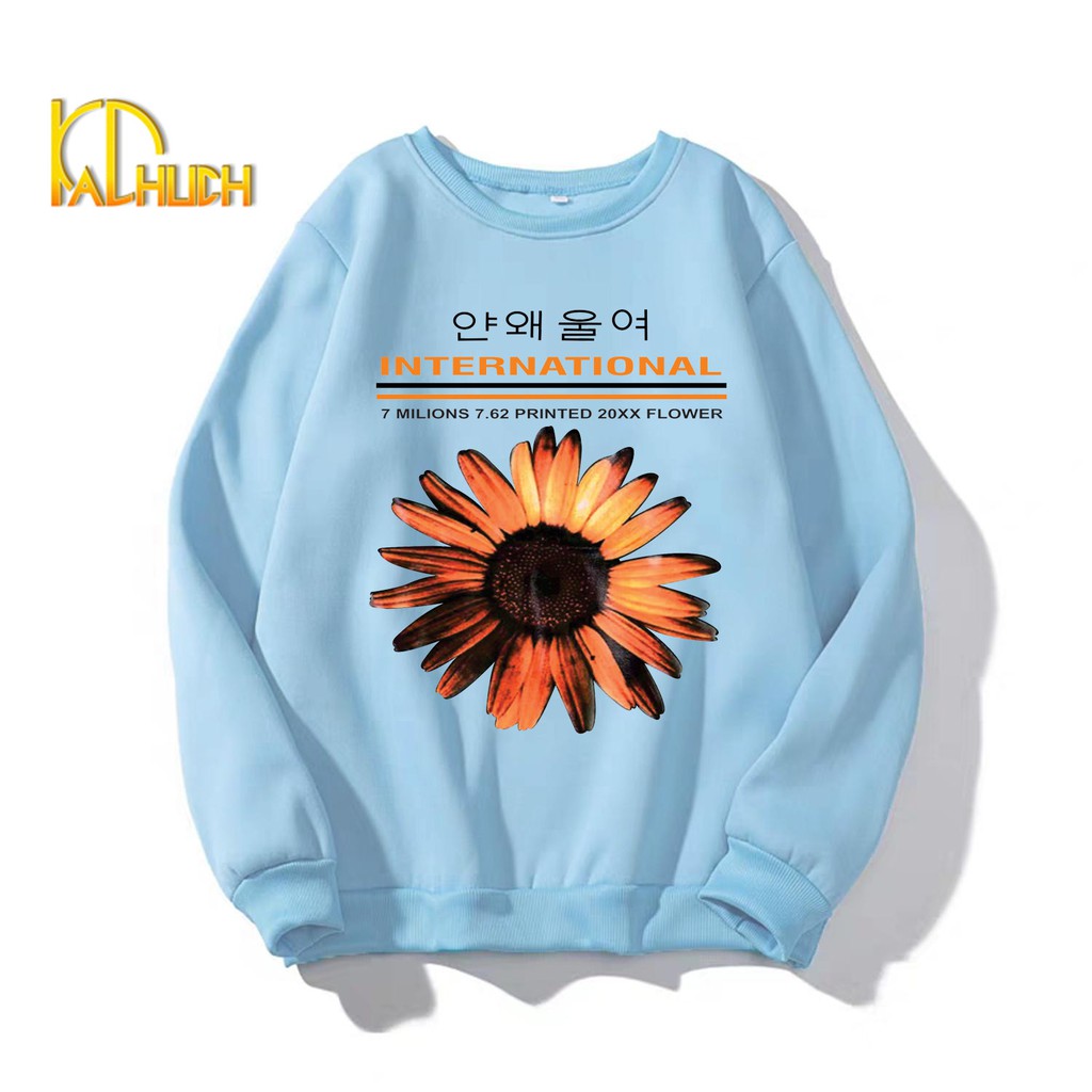 Áo sweater nỉ unisex form rộng SunFlower, thời trang thu đông ulzzang hoa hướng dương