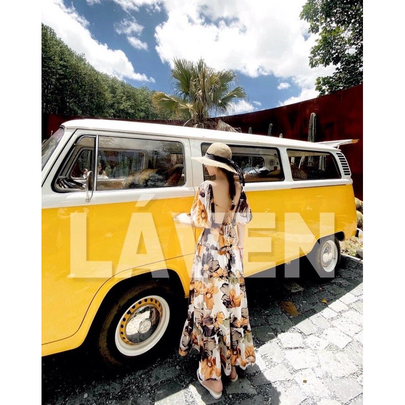 đầm maxi hoa cổ U dáng dài xoè | BigBuy360 - bigbuy360.vn