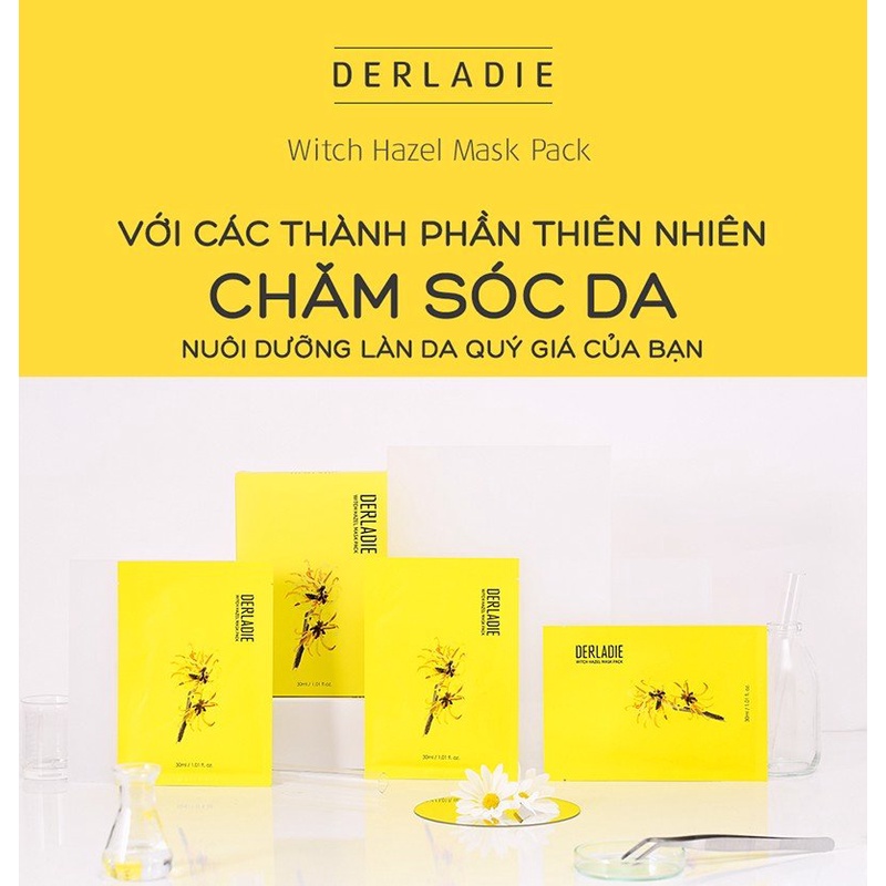Mặt Nạ Giảm Mụn Giảm Sưng Viêm Derladie Witch Hazel Mask Pack 30ml