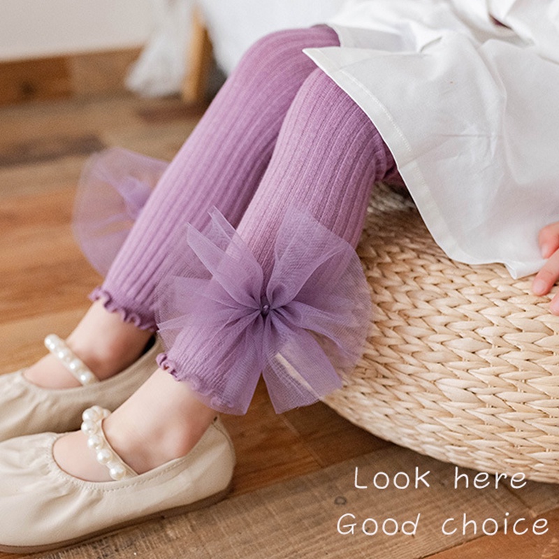 Quần Tất Ren Màu Sắc Trơn Phong Cách Công Chúa Cho Bé Gái