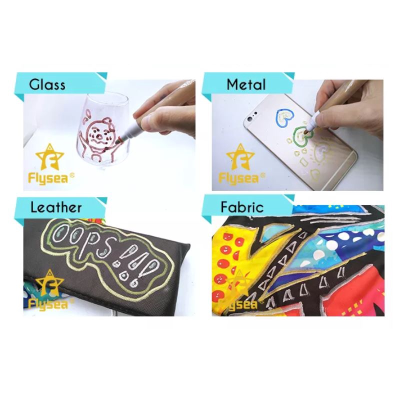 Outline Pen Highlight Marker - Bộ 12 cái Bút nhũ có nét viền chữ sẵn outline marker nổi bật bút kim tuyến ghi nét viền