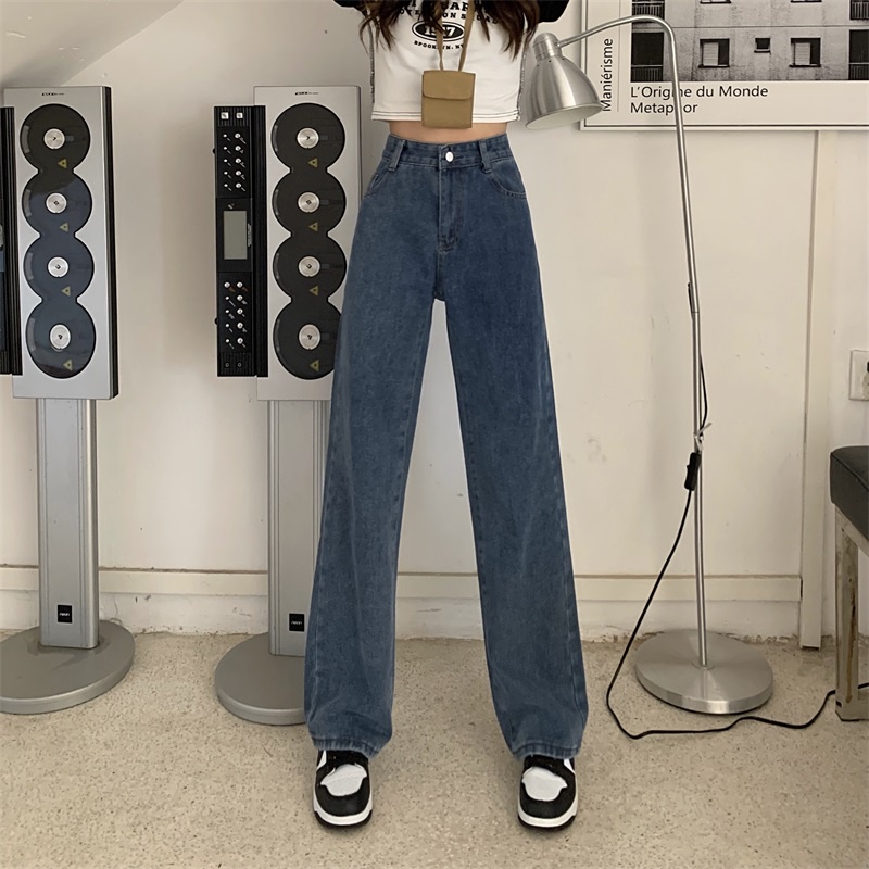 Quần Jeans Nữ Lưng Cao Ống Rộng Thời Trang Hàn Quốc