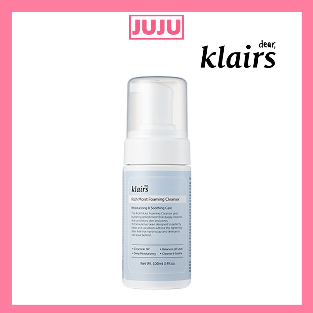 (Hàng thật) Klairs / Rich Moist Foaming Cleanser 100ml / Mỹ phẩm, Sữa rửa mặt